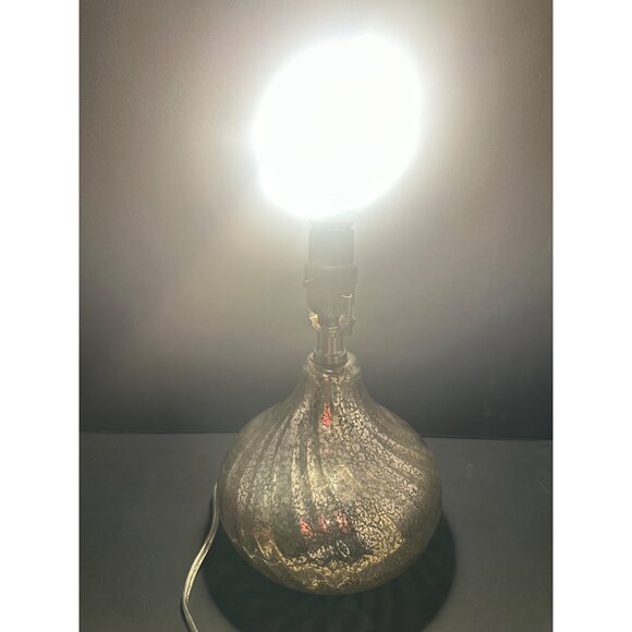 Vtg Mercury Swirl Plug-In Glass Lamp Base Portable Luminaire Decor Lamp 11" Tall - Picture 2 of 10